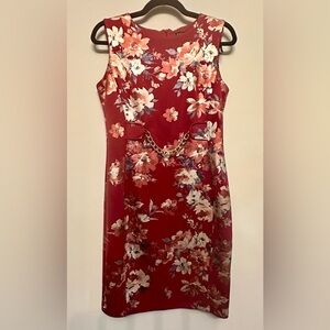 Enfocus Studio Red Floral Mini Dress Size 6